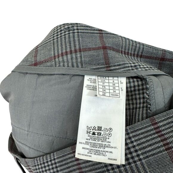 Brooks Brothers Red Fleece 2 Dress Pants Plaid Wool Stretch Classic Womens - Picture 3 of 10